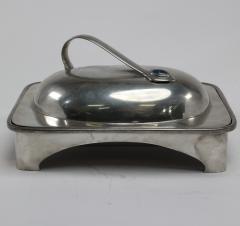 William Hutton William Hutton Arts Crafts Pewter Muffin Dish with a Ruskin Jewel to the Lid - 4188593