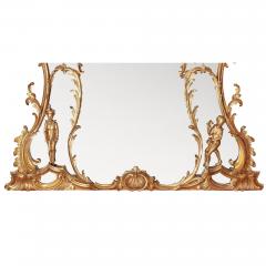 William IV period giltwood overmantle antique English mirror - 1942689