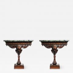 William Kent Fabulous Pair of Georgian Period Carved Mahogany Console Side Tables - 1170011