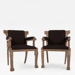 William Kent PAIR OF ENGLISH 1920S BLEACHED WALNUT ARMCHAIRS - 3130685