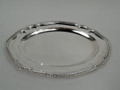 William Kerr Pair of English Victorian Georgian Sterling Silver Serving Trays 1846 - 3760170