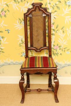 William Mary Period Carved Walnut Tall Back Side Chairs - 3937115