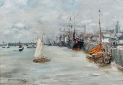 William Merritt Chase William Merritt Chase Port Of Antwerp Oil Painting - 3065193