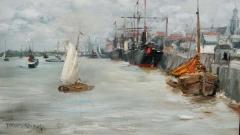 William Merritt Chase William Merritt Chase Port Of Antwerp Oil Painting - 3065194