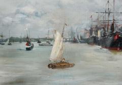 William Merritt Chase William Merritt Chase Port Of Antwerp Oil Painting - 3065196