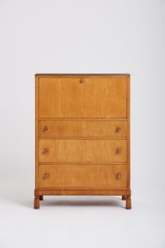 William Morris Arts Craft Oak Secretaire Cabinet by Morris of Glasgow - 1580538