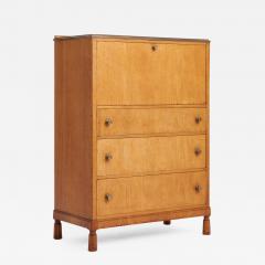 William Morris Arts Craft Oak Secretaire Cabinet by Morris of Glasgow - 1582681