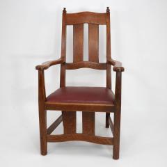 William Richard Lethaby W R Lethaby A Rare Arts Crafts Sculptured Oak Armchair with Shaped Arms - 4191470