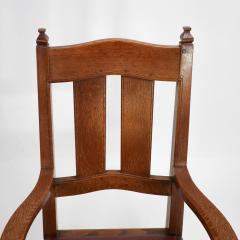 William Richard Lethaby W R Lethaby A Rare Arts Crafts Sculptured Oak Armchair with Shaped Arms - 4191474
