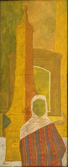 William Schock Obelisk Muslim Woman Hijab Mid Century Architectural Forms Brazilian Artist - 3923207