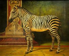 William Skilling William Skilling American British 1862 1964 Zebra Oil on Canvas Painting - 3371518