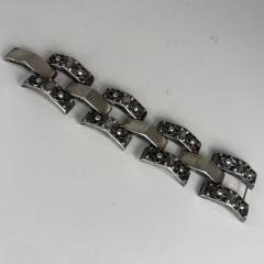 William Spratling 1940s Vintage Modern Ambriz Floral Link Bracelet Sterling Silver Taxco Mexico - 2870992