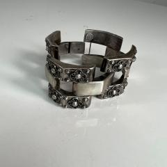 William Spratling 1940s Vintage Modern Ambriz Floral Link Bracelet Sterling Silver Taxco Mexico - 2870995