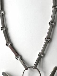 William Spratling Mexican Modern Silver Necklace with Large Hand Pendent William Spratling - 4179587