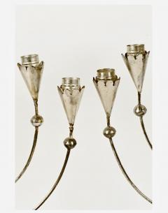 William Spratling Pair William Spratling 1900 1967 Mexican Tin Candelabras - 4308451