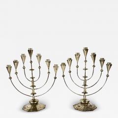 William Spratling Pair William Spratling 1900 1967 Mexican Tin Candelabras - 4310173
