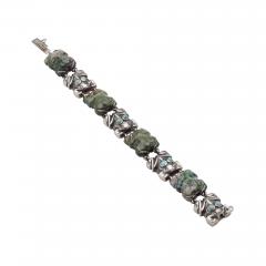 William Spratling William Spratling Frog Bracelet Silver Jade Turquoise - 3067210