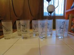 William Steig Eight Vintage Highball Glasses William Steig Artist Cartoonist New Yorker - 1659328