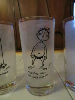 William Steig Eight Vintage Highball Glasses William Steig Artist Cartoonist New Yorker - 1659393