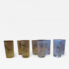 William Steig Eight Vintage Highball Glasses William Steig Artist Cartoonist New Yorker - 1660331
