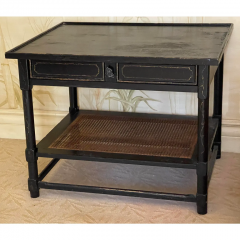 William Switzer 19th C Style Charles Pollock Black Gold Chinoiserie Side Table - 2829881