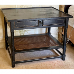 William Switzer 19th C Style Charles Pollock Black Gold Chinoiserie Side Table - 2829901