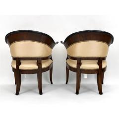 William Switzer Pair of William Switzer Biedermeier Style Club Chairs - 3442178