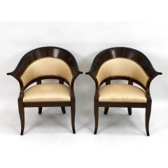 William Switzer Pair of William Switzer Biedermeier Style Club Chairs - 3442180