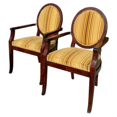 William Switzer Pair of William Switzer Chairs With New Nancy Corzine Silk Velvet Strip - 3992237