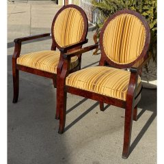 William Switzer Pair of William Switzer Chairs With New Nancy Corzine Silk Velvet Strip - 3992278