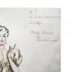 William Travilla Original Marilyn Monroe Costume Sketch by Travilla - 2462654