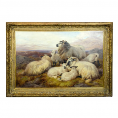 William Watson Victorian Oil On Canvas Of Sheep By William Watson - 2565728