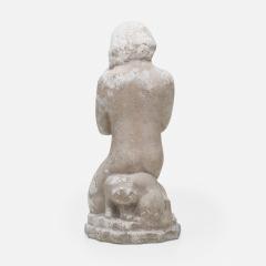 William Zorach CAST STONE SCULPTURE OF NUDE WITH CAT BY WILLIAM ZORACH - 2949545