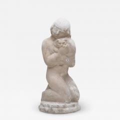 William Zorach CAST STONE SCULPTURE OF NUDE WITH CAT BY WILLIAM ZORACH - 2952373