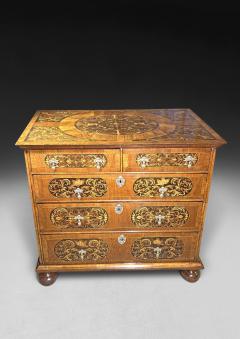 William and Mary Period Marquetry Inlaid Walnut Chest of Drawers - 4601893