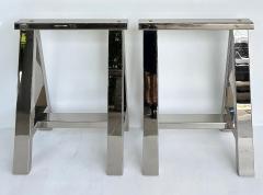 Williams Sonoma Williams Sonoma Home Mason Sawhorse Glass Top Table Writing Desk - 4663579