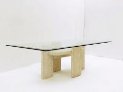 Willy Ballez Brutalist Travertine Coffee Table From Willy Ballez 1970s - 1813338