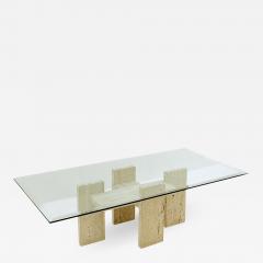 Willy Ballez Brutalist Travertine Coffee Table From Willy Ballez 1970s - 1814093