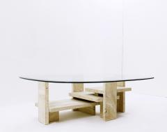 Willy Ballez Mid Century Modern Travertine Coffee Table by Willy Ballez - 2729141