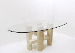Willy Ballez Mid Century Modern Travertine Dining Table by Willy Ballez - 2735239