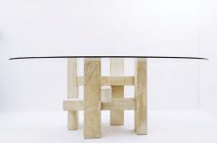 Willy Ballez Mid Century Modern Travertine Dining Table by Willy Ballez - 2735243