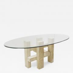 Willy Ballez Mid Century Modern Travertine Dining Table by Willy Ballez - 2740518