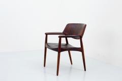 Willy Beck Armchair by Larsen and Madsen in Leather and Wood by W Beck Denmark 1950 - 3188360
