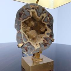 Willy Daro 1970s geode lamp with original shade by Willy Daro - 4316377