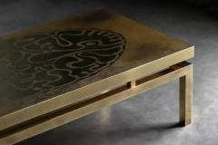 Willy Daro Brass Coffee Table by Willy Daro Belgium 1970s - 4117278