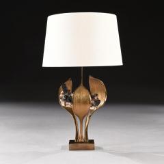 Willy Daro IMPRESSIVE 1970 GILT BRONZE AND QUARTZ LAMP BY WILLY DARO - 2010418