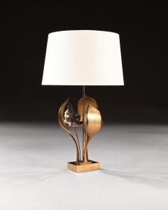 Willy Daro IMPRESSIVE 1970 GILT BRONZE AND QUARTZ LAMP BY WILLY DARO - 2010439