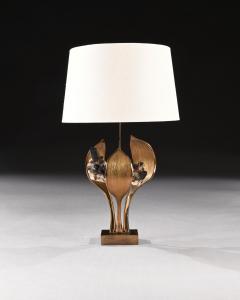 Willy Daro IMPRESSIVE 1970 GILT BRONZE AND QUARTZ LAMP BY WILLY DARO - 2010440