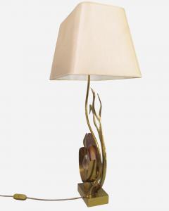 Willy Daro Lamp in brass and agate slice by Willy Daro Brussels Belgium circa 1970 - 3988645