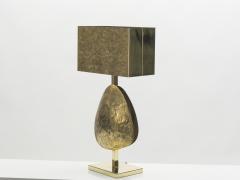Willy Daro Large Belgian Willy Daro table lamp in brass and bronze 1970s - 996005